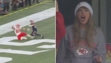 American Football: Pop star Taylor Swift in disbelief after boyfriend Travis Kelce 'robbed' of touchdown