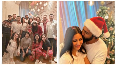 Vicky Kaushal and Katrina Kaif add a Punjabi twist to Christmas celebration. Watch video