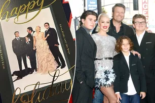 Gwen Stefani’s sons nearly tower over her in 2023 family Christmas card with Blake Shelton