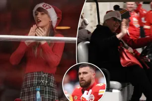 Taylor Swift celebrates Christmas with family at Travis Kelce’s Chiefs vs Raiders game in Kansas City