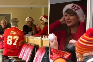 Taylor Swift’s parents spotted mingling with Travis Kelce’s dad Ed in private suite before Chiefs game