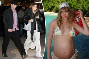 Pregnant Suki Waterhouse bares baby bump in bikini amid Robert Pattinson engagement rumors