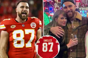 Travis Kelce signs custom ‘Swelce’ jersey for Kansas City Chiefs auction amid Taylor Swift romance