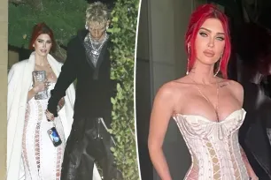 Megan Fox is all laced up in cutout-covered white corset dress for date with MGK