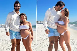 Pregnant Jessie James Decker flaunts baby bump on beach with ‘big daddy’ Eric Decker