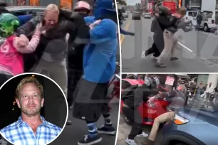 Watch Ian Ziering get into brawl with biker gang in LA on New Year’s Eve