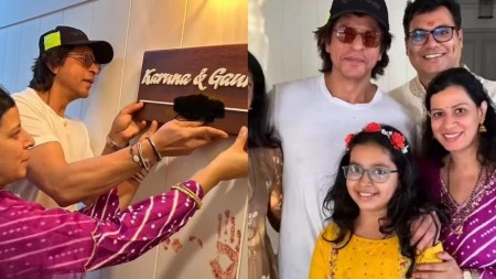 Shah Rukh Khan attends Red Chillies COO Gaurav Verma’s housewarming ceremony, hangs the nameplate. See pics