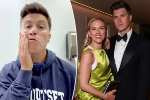 Colin Jost hilariously tests wife Scarlett Johansson’s Outset skincare in ‘public women’s bathroom’