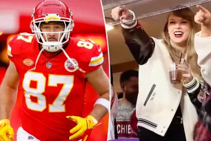 Watch the adorable moment Taylor Swift spots Travis Kelce on the football field