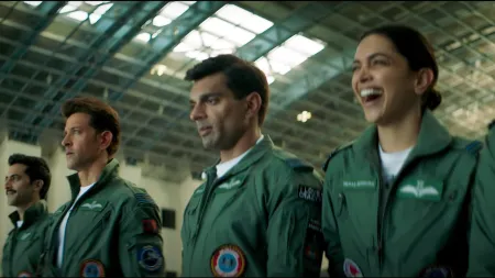 Fighter teaser: Hrithik Roshan, Deepika Padukone share lighthearted moment before call of duty. Watch video