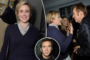 Nicolas Cage, Greta Gerwig bond at W Magazine’s pre-Golden Globes 2024 bash