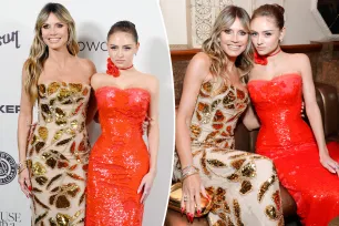 Heidi Klum, 50, and mini-me daughter Leni, 19, rock sparkly strapless gowns at 2024 Heaven gala