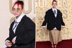 Billie Eilish schools us in scholastic style on Golden Globes 2024 red carpet