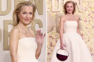 Gillian Anderson reps ‘Sex Education’ with ode to lady bits at Golden Globes 2024