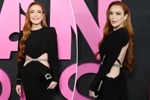 Lindsay Lohan looks fetching in black cutout dress at ‘Mean Girls’ premiere 20 years after original movie