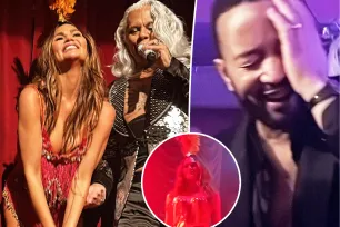 Chrissy Teigen gifts John Legend a sultry lap dance for his 45th birthday in fun fringe outfit