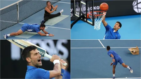 Novak Djokovic’s fun day out in court: Plays cricket, basketball and does the flexibility challenge