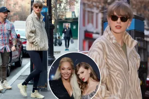 Taylor Swift supports Beyoncé in Ivy Park sneakers as she heads into NYC recording session