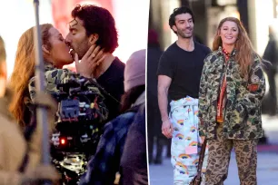 Blake Lively passionately kisses co-star Justin Baldoni on set of ‘It Ends With Us’