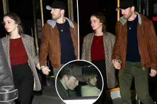 Chris Evans and wife Alba Baptista hold hands on date night with parents-to-be Robert Pattinson and Suki Waterhouse