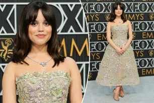 Jenna Ortega trades ‘Wednesday’ goth for floral couture on Emmys 2024 red carpet