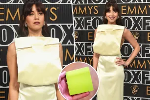 Aubrey Plaza’s yellow Emmys 2024 red carpet dress draws comparisons to Post-it note, Kraft Single and more