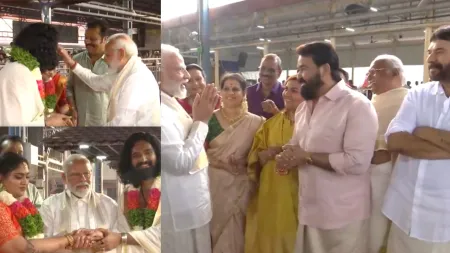 PM Narendra Modi attends BJP member Suresh Gopi’s daughter’s wedding at Guruvayur temple: Mohanlal, Mammootty also in attendance