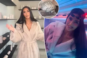 Kim Kardashian shows off insane office with tanning bed, custom mannequin and 3D version of her brain