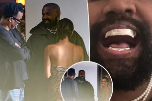 Grinning Kanye West flashes $850K titanium dentures on lunch date with Bianca Censori, Chris Rock