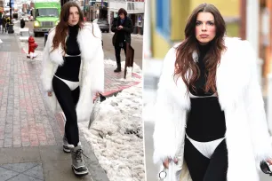 Julia Fox finds innovative way to wear a bikini at snowy Sundance Film Festival