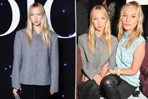 Kate Moss sits front row with look-alike daughter Lila at Dior Paris Fashion Week show