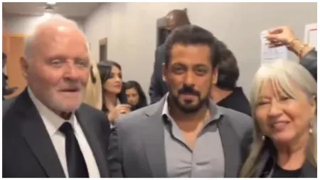 Salman Khan attends Joy Awards in Saudi Arabia, strikes a pose with Anthony Hopkins. Watch video