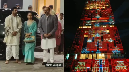 Ram Mandir consecration: Ranbir Kapoor dresses up in dhoti as he leaves for Ayodhya with Alia Bhatt, Mukesh Ambani’s home Antilia lights up with ‘Jai Shri Ram’