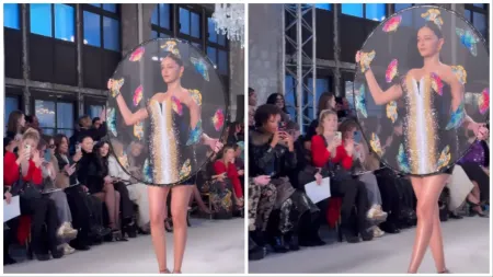 Ananya Panday carries a giant sieve as she debuts at Paris Fashion Week, confused fans want to know why. Watch