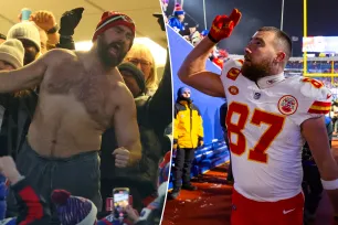 How Travis Kelce felt about brother Jason taking off his shirt during Chiefs vs. Bills game