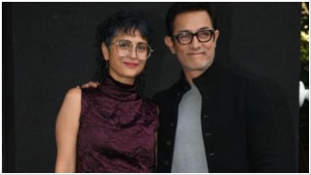 Aamir Khan, Kiran Rao pose together at Laapataa Ladies promotion. See photos