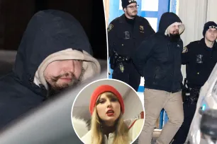 Taylor Swift’s alleged stalker seen being led out of NYPD precinct in handcuffs after second arrest