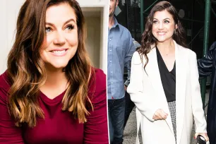 Tiffani Thiessen celebrates 50th birthday by posing in nothing but a bedsheet