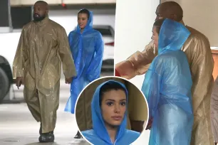 Bianca Censori and Kanye West sport matching raincoats — and nothing else — while out in Los Angeles