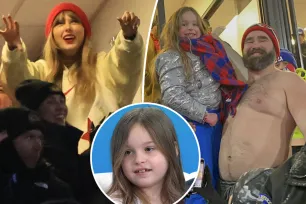 How Taylor Swift reacted to shirtless Jason Kelce lifting little girl into suite during Chiefs vs. Bills game