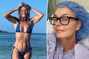 Paulina Porizkova, 58, poses in bikini for ‘last vacation with old hips’ before replacement surgery