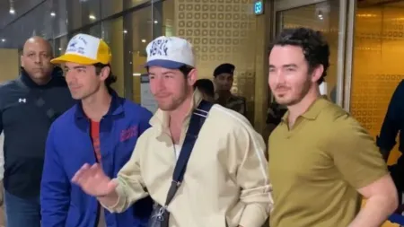 Lollapalooza 2024: Jonas Brothers Nick, Kevin, and Joe arrive in Mumbai for their first-ever performance in India, but where’s Priyanka Chopra?