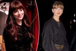 Dakota Johnson calls Taylor Swift ‘most powerful person in America’ during ‘SNL’ monologue