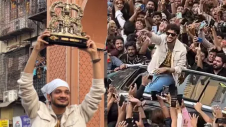 Munawar Faruqui brings his Bigg Boss 17 trophy to Mumbai’s Dongri, gets mobbed by a sea of fans. Watch