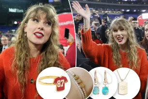 How Taylor Swift paid tribute to Travis Kelce with her jewelry at Chiefs vs. Ravens game