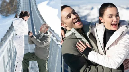 Amy Jackson says ‘hell yes’ as Gossip Girl star Ed Westwick proposes her in Switzerland, see pics