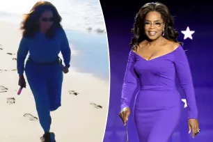 Oprah Winfrey celebrates 70th birthday running on the beach after using Ozempic to lose weight