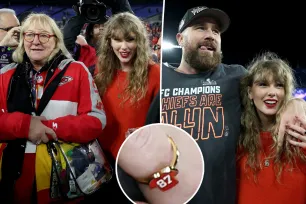 Donna Kelce gifted Taylor Swift the Travis Kelce jersey ring she wore to Chiefs vs. Ravens playoff game