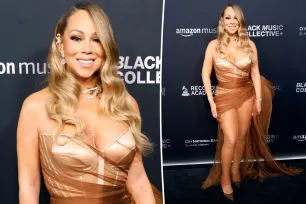 Mariah Carey goes bare in a sheer corset-style dress at Recording Academy Honors