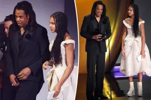 Blue Ivy Carter, 12, is almost as tall as dad Jay-Z onstage at Grammys 2024